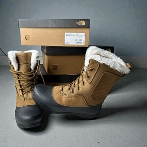 The North Face Brown and Black Snow Boots